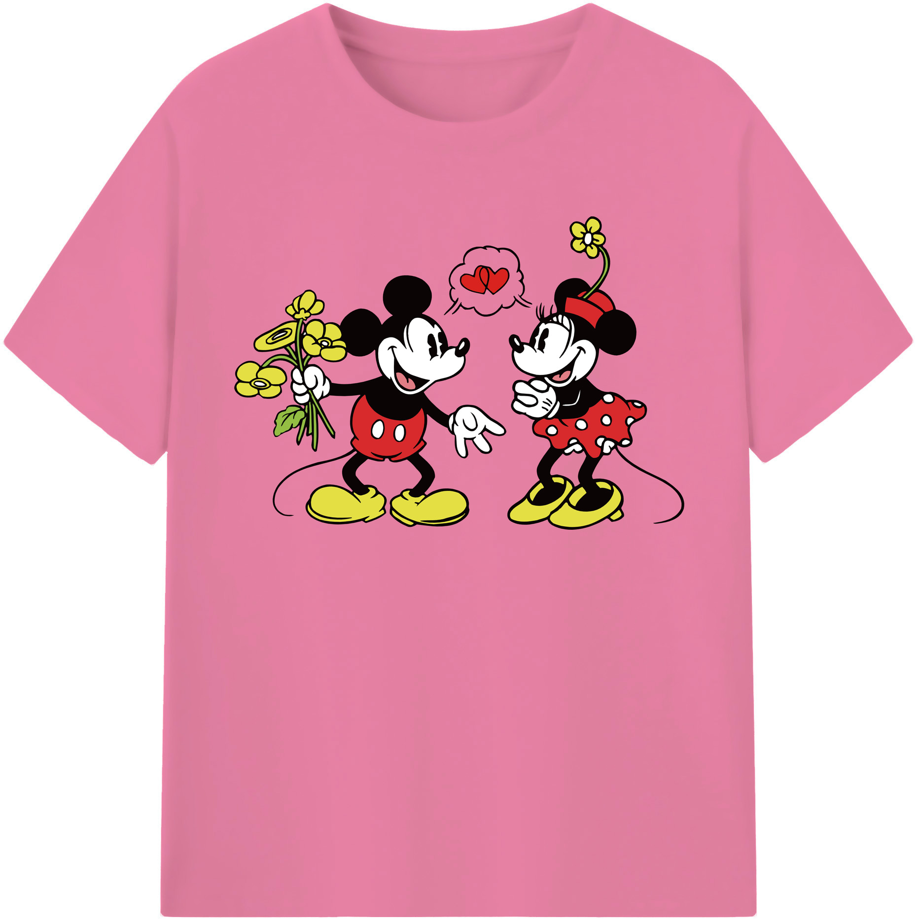（画像用） ミッキーマウス Mickey Mouse 綿100％半袖Tシャツ（フロントプリント）